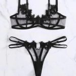 China Imported Lace Bra-Panty Set- Black - Image 2