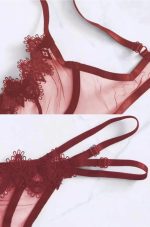 China Imported Lace Bra-Panty Set- Red - Image 3