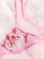 💖China Transparent Bra Panty Set-Baby Pink - Image 3