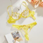 💖China Transparent Bra & Panty Set- Yellow